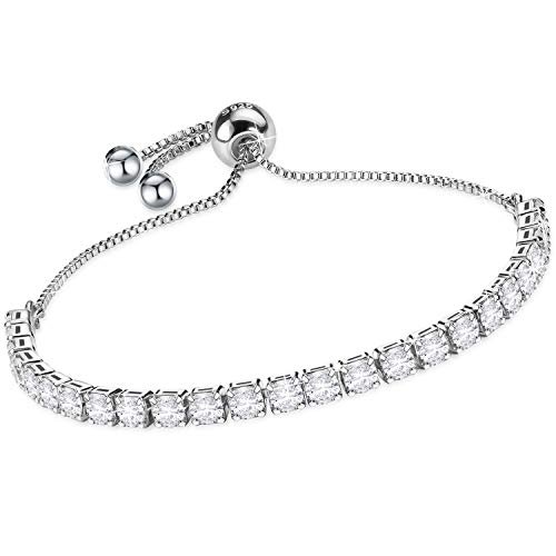 Sterling Silver Plated Tennis Bracelets for Women Girls