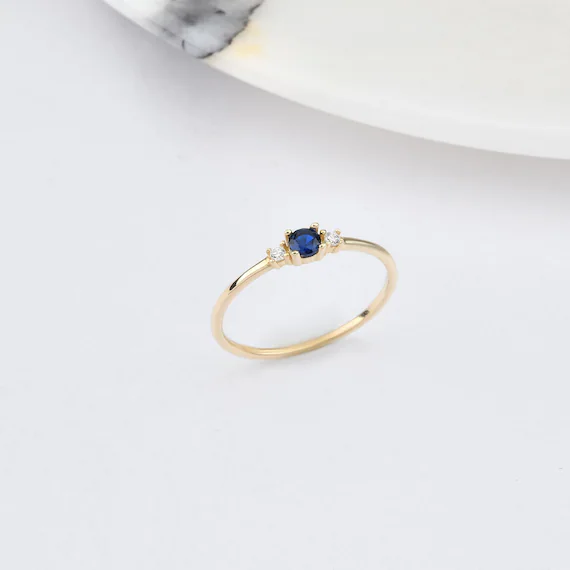 Stackable Blue Sapphire Ring – Timeless Beauty for Every Style